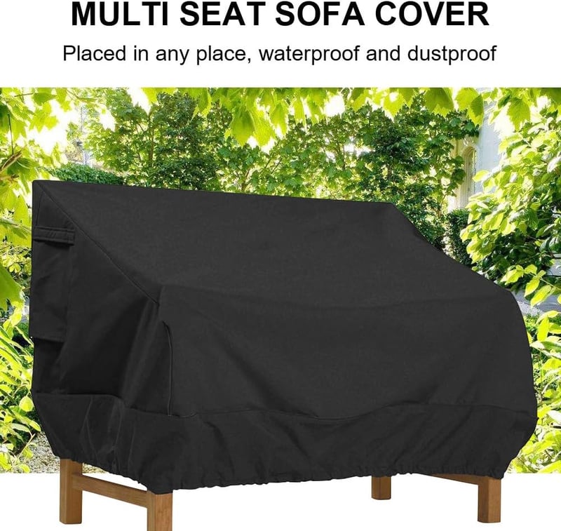 Donken 2 személyes kerti pad védőhuzat UV-álló Oxford fekete 147x83x79cm