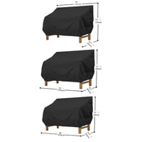 Donken zaštitna navlaka za vrtnu klupu od Oxford tkanine otporna na UV zračenje - crna - 147x83x79 cm 2
