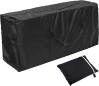 Donken Kerti Párnatároló Táska 173x76x51 cm - Vízálló Oxford Anyagú Védőhuzat Kerti Bútor Párnákhoz, Karácsonyfához, Hordozófüllel, Fekete 1