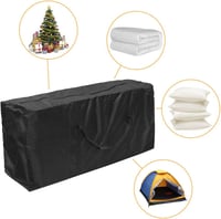 Donken Kerti Párnatároló Táska 173x76x51 cm - Vízálló Oxford Anyagú Védőhuzat Kerti Bútor Párnákhoz, Karácsonyfához, Hordozófüllel, Fekete 6