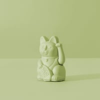 DONKEY Lucky Cat Mini japonská šťastná mávajúca mačka, svetlozelená, výška 9,8 cm 3