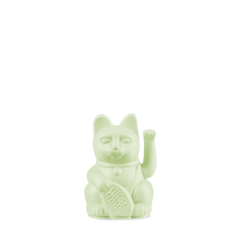 DONKEY Lucky Cat Mini japonská šťastná mávajúca mačka, svetlozelená, výška 9,8 cm