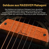 Doză pentru chitară acustică Donner, humbucker pasiv din mahon pentru gaură de rezonanță cu control de volum și ton, pentru diametre de 3,8" - 3,94" 5