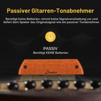 Doză pentru chitară acustică Donner, humbucker pasiv din mahon pentru gaură de rezonanță cu control de volum și ton, pentru diametre de 3,8" - 3,94" 8