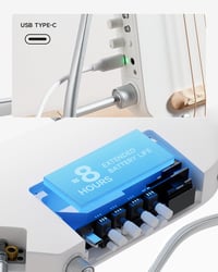 Donner HUSH I PRO Elektroakusztikus Utazó Gitár Mahagóni Testtel, Többféle Effekt Móddal, Fejhallgatóval és Tartozékokkal - Metallic Fehér 6