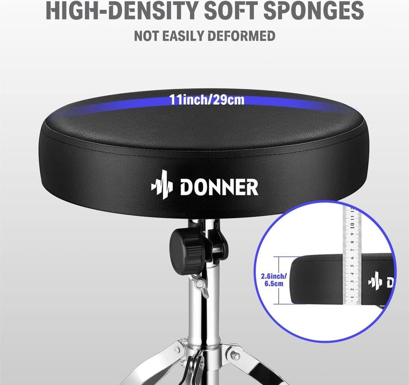 Donner Magasságállítható Dobhocker Juharfa Dobverővel 48-58 cm