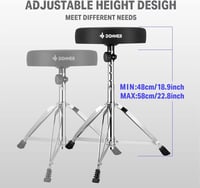 Donner Magasságállítható Dobhocker Juharfa Dobverővel 48-58 cm 4