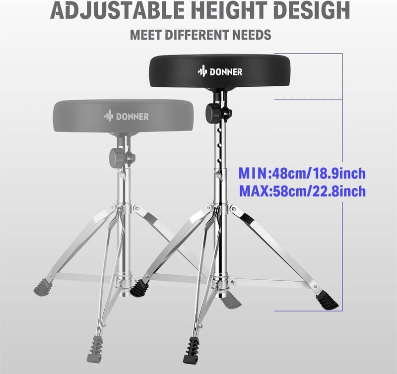 Donner Magasságállítható Dobhocker Juharfa Dobverővel 48-58 cm