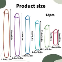 DONOONIS 12 buc. Suport pentru ochiuri de tricotat, 6 dimensiuni, andrele de aluminiu și croșetă din aliaj de zinc, markere pentru ochiuri, accesorii de tricotat pentru quilting și proiecte de tricotat 3