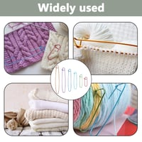 DONOONIS 12 buc. Suport pentru ochiuri de tricotat, 6 dimensiuni, andrele de aluminiu și croșetă din aliaj de zinc, markere pentru ochiuri, accesorii de tricotat pentru quilting și proiecte de tricotat 4