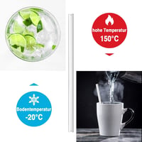 DONQL 10 db üveg ivószál szett 2 tisztítókefével 20 cm - Unit size, Straight 4