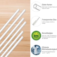DONQL 10 db üveg ivószál szett 2 tisztítókefével 20 cm - Unit size, Straight 3