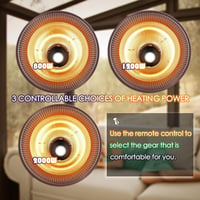 DONYER POWER halogén elektromos mennyezeti teraszfűtő távirányítóval 800W 1200W 2000W vízálló kültéri beltéri fűtés 3