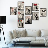 DOODLREAM 9 darabos Banksy vászon fali kép szett 20x25cm motivációs idézetek 3