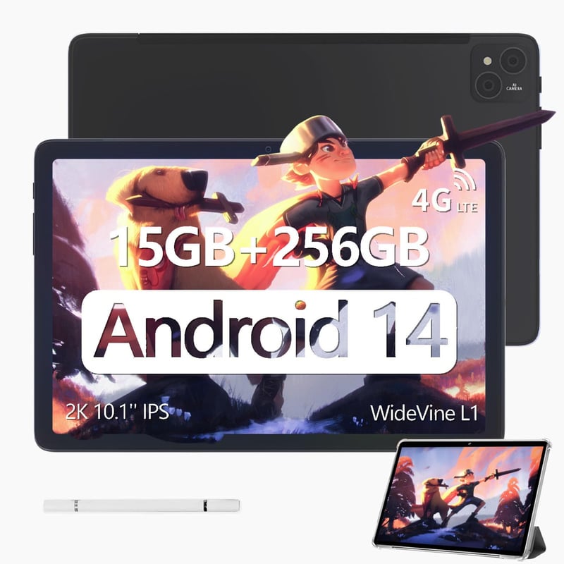Tabletă DOOGEE T10 Pro cu ecran FHD+ de 10,1 inchi, 15 GB RAM + 256 GB ROM (extensibil până la 1 TB), baterie de 8580 mAh