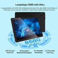 Tabletă DOOGEE T10 Pro cu ecran FHD+ de 10,1 inchi, 15 GB RAM + 256 GB ROM (extensibil până la 1 TB), baterie de 8580 mAh 5