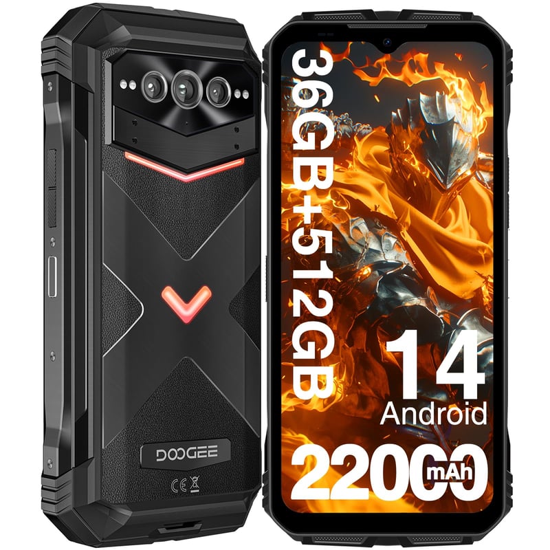 Odolný smartfón DOOGEE VMAX Plus 5G 36GB+512GB, 22000mAh, 200MP+32MP fotoaparát, 6,58" FHD+ 120Hz, Android 14, NFC, OTG, WiFi 6