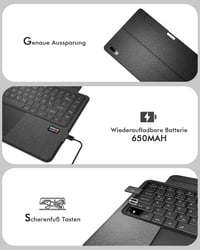 Puzdro s klávesnicou Doohoeek s LCD displejom pre Samsung Galaxy Tab S11 Ultra 14,6 palca 2025, odnímateľná bezdrôtová Bluetooth klávesnica s podsvietením a touchpadom, QWERTZ 7