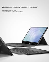 Puzdro s klávesnicou Doohoeek s LCD displejom pre Samsung Galaxy Tab S11 Ultra 14,6 palca 2025, odnímateľná bezdrôtová Bluetooth klávesnica s podsvietením a touchpadom, QWERTZ 5