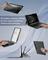 Doohoeek Billentyűzetes Tok Samsung Galaxy Tab S10/S9/S8 Ultra 14,6" Tablethez - QWERTZ Német Kiosztás, Háttérvilágítás, Trackpad, Fekete 2