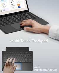 Doohoeek Billentyűzetes Tok Samsung Galaxy Tab S10/S9/S8 Ultra 14,6" Tablethez - QWERTZ Német Kiosztás, Háttérvilágítás, Trackpad, Fekete 6
