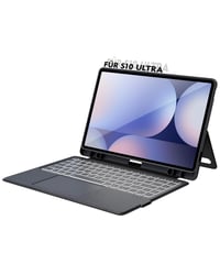 Doohoeek Tipkovnica s futrolom za Samsung Galaxy Tab S10/S9/S8 Ultra 14,6" tablet - QWERTZ Njemački raspored, pozadinsko osvjetljenje, trackpad, crna 1
