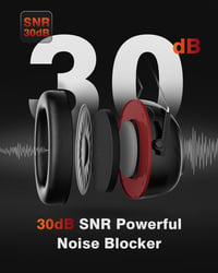 Doohoeek Bluetooth 5.4 Hallásvédő Fejhallgató 1200mAh Akkuval, 120 Óra Üzemidő, 30dB Zajcsökkentés, Fűnyíráshoz és Famunkához, Fekete 3