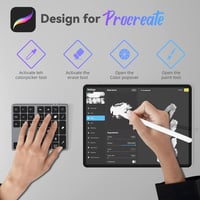 Doohoeek Bluetooth Billentyűzet iPad-hez Procreate Rajzoláshoz Szürke 6