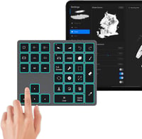 Doohoeek Bluetooth Billentyűzet iPad-hez Procreate Rajzoláshoz Szürke 1