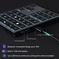 Doohoeek Bluetooth Billentyűzet iPad-hez Procreate Rajzoláshoz Szürke 4