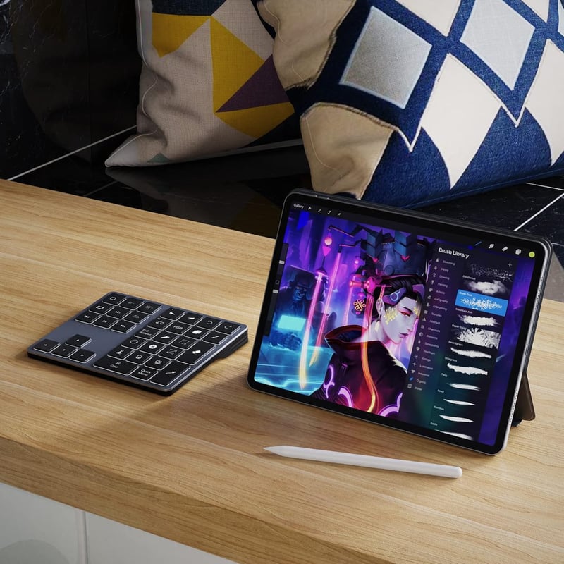 Doohoeek Bluetooth Billentyűzet iPad-hez Procreate Rajzoláshoz Szürke
