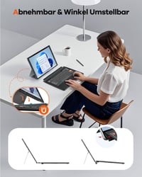 Doohoeek Bluetooth Billentyűzet Microsoft Surface Pro 11/10/9/8/X Modellekhez - Vezeték Nélküli, Háttérvilágítású QWERTZ Billentyűzet Trackp 7
