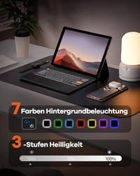 Doohoeek Bluetooth Billentyűzet Surface Pro 7+/7/6/5/4/3 QWERTZ Trackpad 4