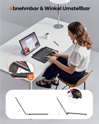 Doohoeek Bluetooth Billentyűzet Surface Pro 7+/7/6/5/4/3 QWERTZ Trackpad 6