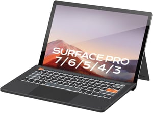 Bluetooth klávesnica Doohoeek pre Surface Pro 3/4/5/6/7/7+, QWERTZ, s touchpadom – čierna