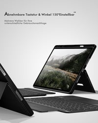 Doohoeek Bluetooth Billentyűzet Tok LCD Kijelzővel Lenovo Tab Pro 12.7" - Wireless Trackpad, 7 Szín Világítás - Idea Tab Pro 5