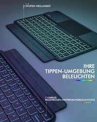 Doohoeek Bluetooth Billentyűzet Tok LCD Kijelzővel Lenovo Tab Pro 12.7" - Wireless Trackpad, 7 Szín Világítás - Idea Tab Pro 4
