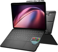 Doohoeek Bluetooth Billentyűzet Tok LCD Kijelzővel Lenovo Tab Pro 12.7" - Wireless Trackpad, 7 Szín Világítás - Idea Tab Pro 1