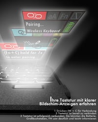 Doohoeek Bluetooth Billentyűzet Tok LCD Kijelzővel Lenovo Tab Pro 12.7" - Wireless Trackpad, 7 Szín Világítás - Idea Tab Pro 2