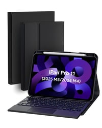 Puzdro s Bluetooth klávesnicou Doohoeek pre 11-palcový iPad Pro M5/M4 (2025/2024), QWERTZ, touchpad, podsvietenie, čierne 1