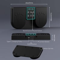 Doohoeek Bluetooth lapozópedál, vezeték nélküli lábpedál 7 színű háttérvilágítással 4