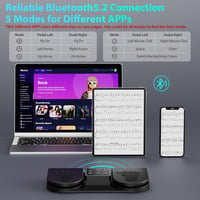 Doohoeek Bluetooth lapozópedál, vezeték nélküli lábpedál 7 színű háttérvilágítással 2