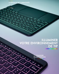 Doohoeek iPad Air 13 2025/2024 és iPad Pro 12,9" Bluetooth billentyűzet tok, eltávolítható, háttérvilágítás 4