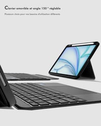 Doohoeek iPad Air 13 2025/2024 és iPad Pro 12,9" Bluetooth billentyűzet tok, eltávolítható, háttérvilágítás 5