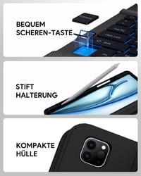Puzdro s klávesnicou Doohoeek pre iPad Air 13" 2026 (M4)/2025 (M3)/2024 (M2) a iPad Pro 12,9" (6./5./4./3. gen), Bluetooth, podsvietenie, Multi-Touch trackpad, QWERTZ 7