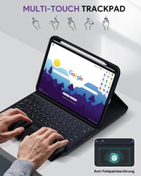 Puzdro s klávesnicou Doohoeek pre iPad Pro 13" M5/M4 (2025/2024), Bluetooth bezdrôtová odnímateľná klávesnica Folio s podsvietením a Multi-Touch trackpadom, QWERTZ, čierna 4