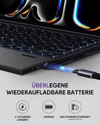 Puzdro s klávesnicou Doohoeek pre iPad Pro 13" M5/M4 (2025/2024), Bluetooth bezdrôtová odnímateľná klávesnica Folio s podsvietením a Multi-Touch trackpadom, QWERTZ, čierna 5