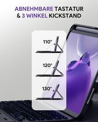 Puzdro s klávesnicou Doohoeek pre iPad Pro 13" M5/M4 (2025/2024), Bluetooth bezdrôtová odnímateľná klávesnica Folio s podsvietením a Multi-Touch trackpadom, QWERTZ, čierna 6