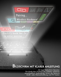 Doohoeek LCD Kijelzős Billentyűzetes Tok iPad Air 13" (M3/M2) és iPad Pro 12.9" 3-6. Generációhoz - Levehető QWERTZ Bluetooth Billentyűzet H 2