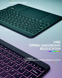 Doohoeek LCD Kijelzős Billentyűzetes Tok iPad Air 13" (M3/M2) és iPad Pro 12.9" 3-6. Generációhoz - Levehető QWERTZ Bluetooth Billentyűzet H 4